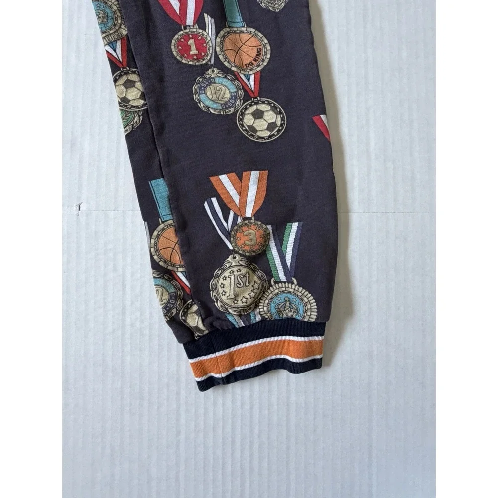 Dolce & Gabbana Kids Medal Print Joggers Boys Size 11/12 Cotton Italy